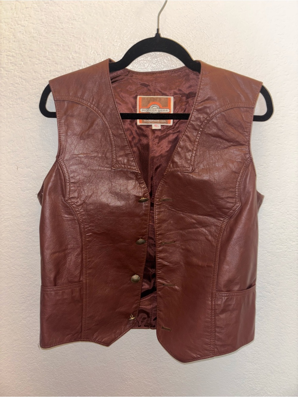 PIONEER Women's Dark Brown Leather Vest